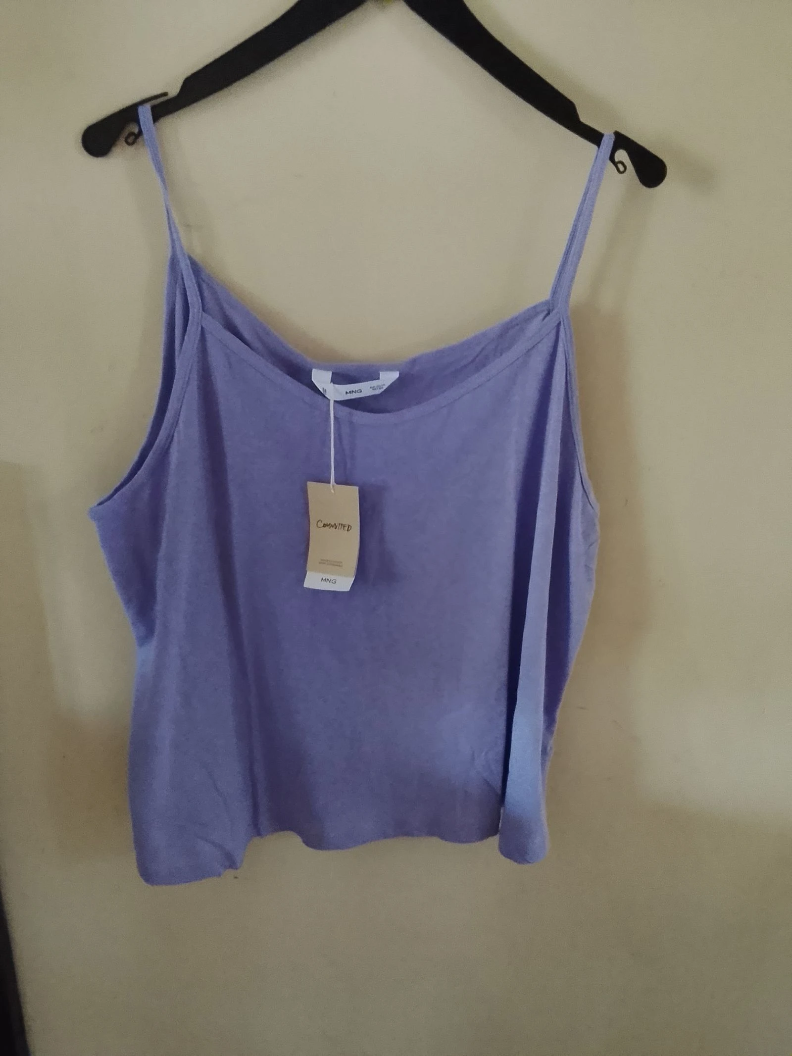 👒MANGO NEUF AVEC ÉTIQUETTE TAILLE 42 Top en lin parme 👒